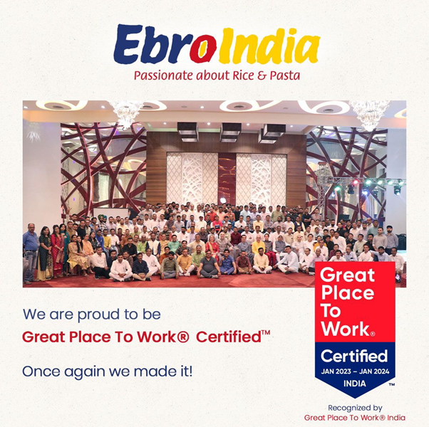 Ebro India, una vez más, ‘Great Place to Work’